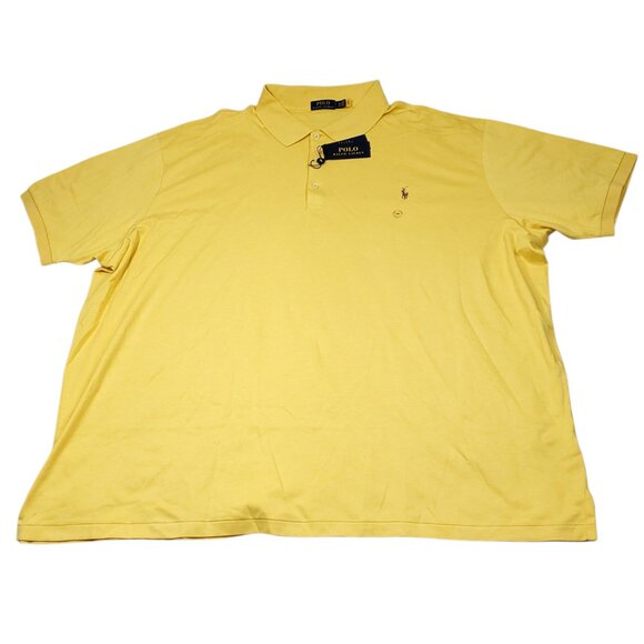 Polo Ralph Lauren Cotton Soft Touch Short Sleeve Shirt Size 5XB Stretch Yellow - Picture 1 of 8